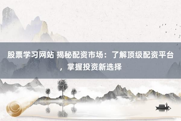 股票学习网站 揭秘配资市场：了解顶级配资平台，掌握投资新选择