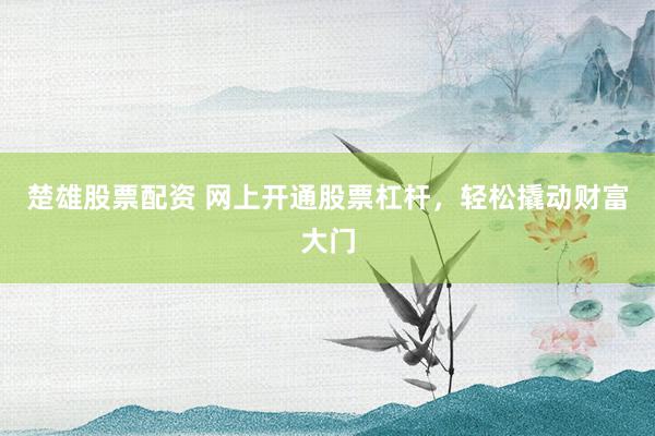 楚雄股票配资 网上开通股票杠杆，轻松撬动财富大门
