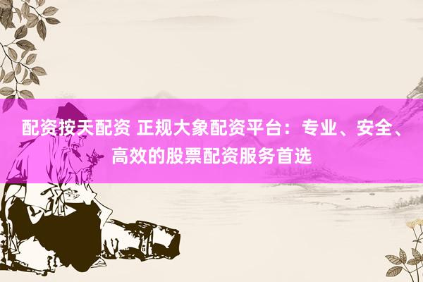 配资按天配资 正规大象配资平台：专业、安全、高效的股票配资服务首选