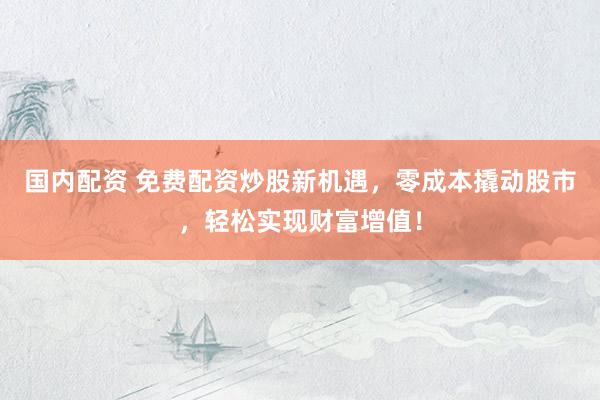 国内配资 免费配资炒股新机遇，零成本撬动股市，轻松实现财富增值！